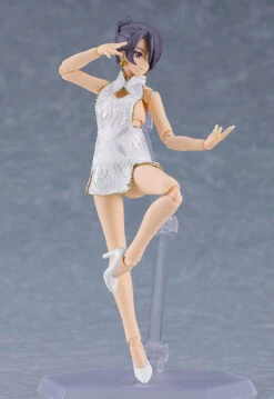 Max Factory Figma Female Body (Mika) With Mini Skirt Chinese Dress Outfit (White) Action Figure -Toy Model Shop FIGURE 161158 06 71468.1697528720