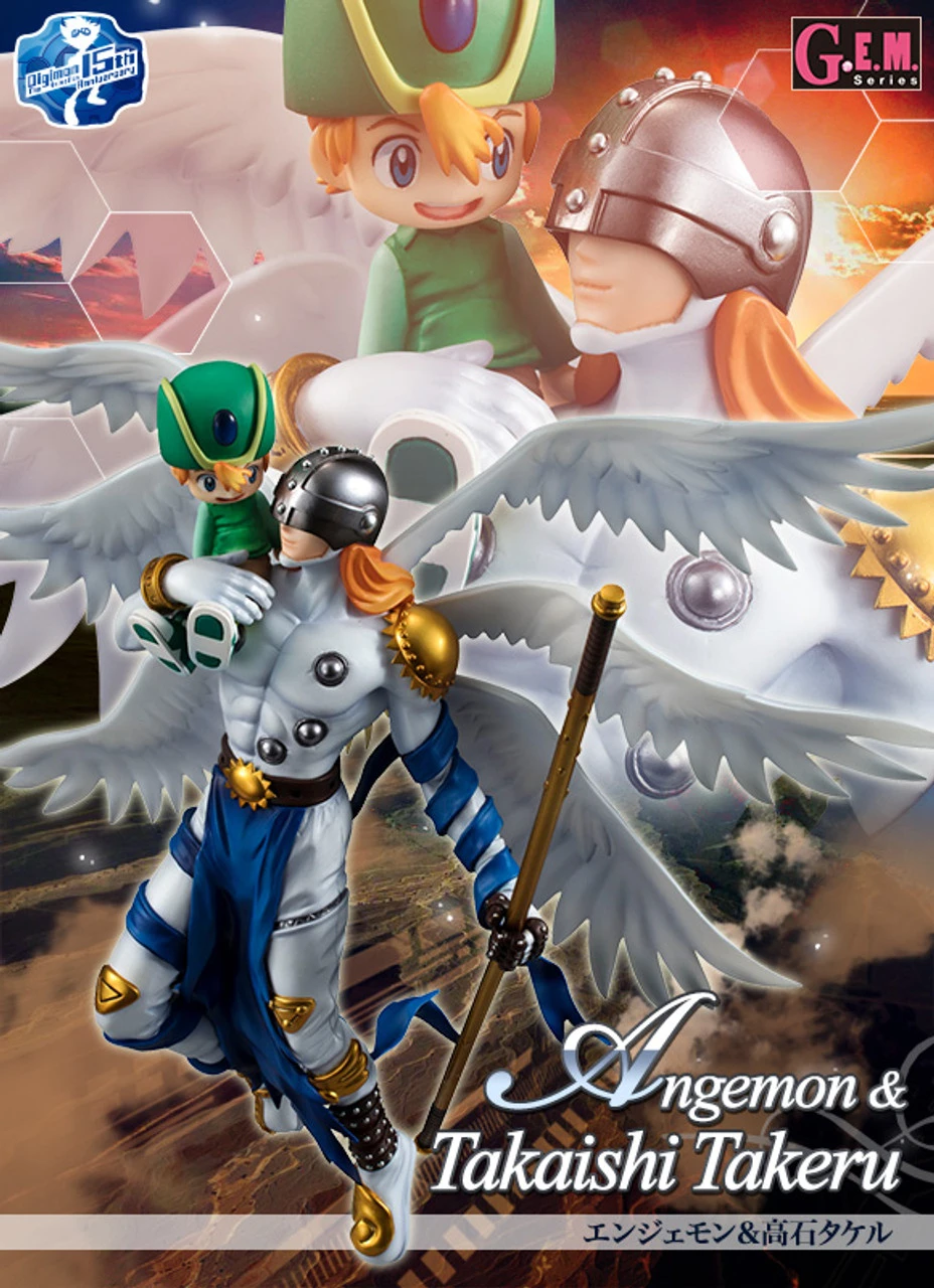 MegaHouse G.E.M.Digimon Adventure Angemon & Takaishi Takeru PVC Figure 3 MegaHouse G.E.M.Digimon Adventure Angemon & Takaishi Takeru PVC Figure